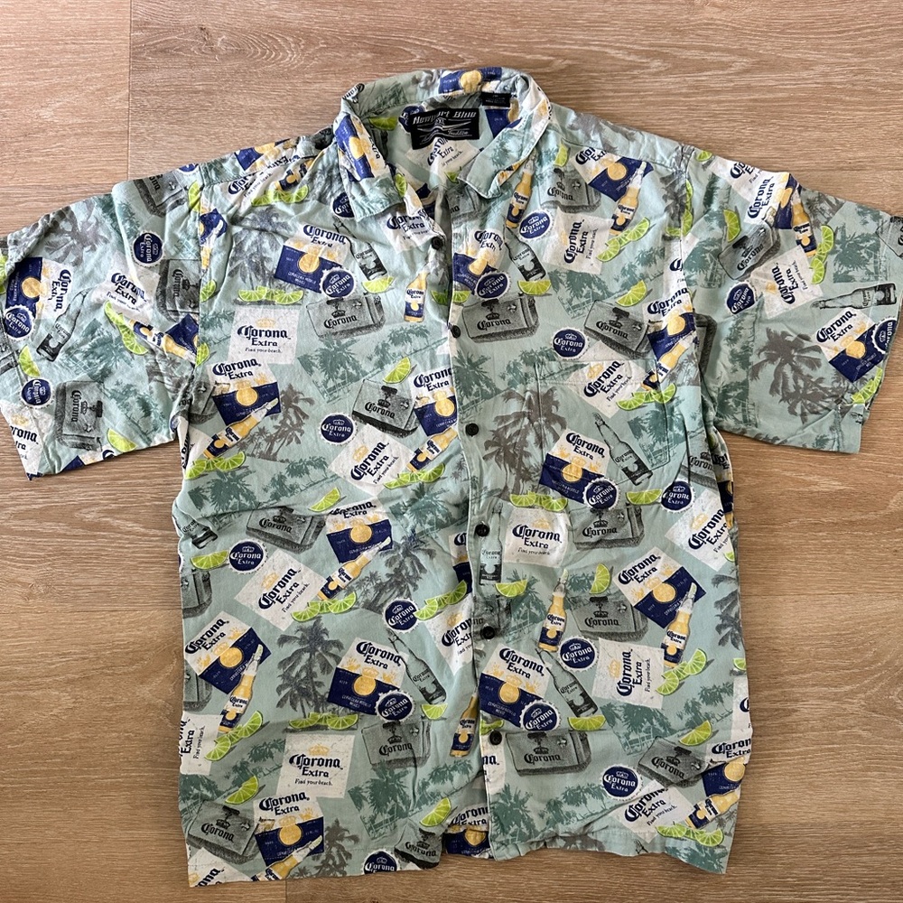 Corona Extra Men’s Hawaiian Shirt Newport Blue 2X